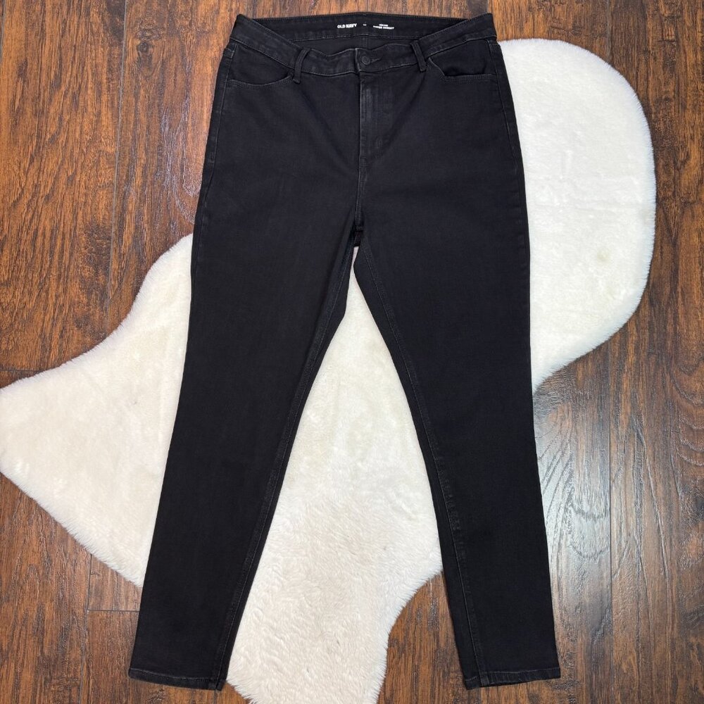 Old Navy‎ Jeans 14 Super Skinny High-Rise Black Stretch Women's